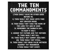 XGINERFEX The Ten Commandments Poster Inspirational Christian Bible Verses Rustic Wall Decor Religious Gift(Framed,16x24inch(40x60cm))