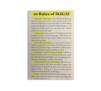 XGINERFEX The Ten Rules of Ikigai Art - Inspirational Philosophy for Living Room and Office Decor(Framed,16x24inch(40x60cm))