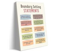 XGINERFEX Therapist Office Decor Mental Health Posters Canvas Wall-Art Set Boundary Setting Quotes Self Care Inspirational Print(Unframed,12x18inch(30x45cm))