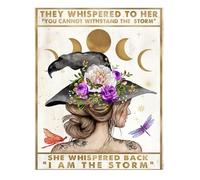 XGINERFEX They Whispered to Her You Cannot Withstand The Storm - Witch Wall-Art Motivational Print, Empowering Wiccan Decor for Women, Pagan Witchcraft Room Art(Unframed,12x18inch(30x45cm))