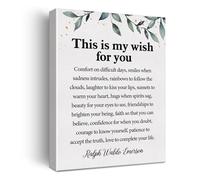 XGINERFEX This is My Wish for You Inspirational Canvas Print Ralph Waldo Emerson Quote Home Office Wall-Art(Framed,16x24inch(40x60cm))