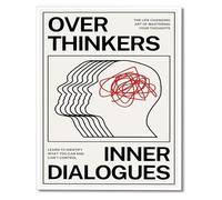 XGINERFEX Trendy Mental Health Poster Retro Over Thinkers Art Inner Dialogues Canvas Print Counseling Office Decor Room Aesthetic Wall-Art(Unframed,12x18inch(30x45cm))