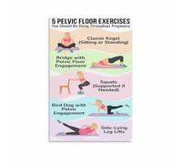 XGINERFEX Understanding Pelvic Floor During Pregnancy Poster, Educational Exercise Chart for Women‘s Health & Home Workout (Framed,08x12inch(20x30cm))
