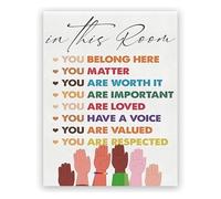 XGINERFEX Unity Wall-Art - Celebrating Diversity with Inspirational Watercolor Quote for Office and Home(Framed,16x24inch(40x60cm))