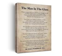 XGINERFEX Vintage Motivational Poster - Featuring The Man in the Glass Poem, Classic Typography Wall-Art for Den, Office, or Masculine Home Decor(Framed,12x18inch(30x45cm))