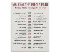 XGINERFEX Walking The Middle Path Poster Dialectical Thinking Guide DBT Skills Chart Room Decor Social Worker Gift(Unframed,16x24inch(40x60cm))