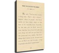 XGINERFEX Wall-Art Canvas Prints - Velveteen Rabbit Inspired Literary Quote Poster - Vintage Book Page Print for Nursery and Reading Nook(Framed,08x12inch(20x30cm))