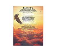XGINERFEX Wall-Art in Spanish Salmo 91 Psalm 91 Canvas Print Inspirational Scripture Decor for Home Office Religious Gift(Unframed,08x12inch(20x30cm))