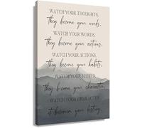 XGINERFEX Wall-Art Poster with Quote Watch Your Thoughts They Become Words Inspirational Print for Home and Bedroom Decor(Framed,16x24inch(40x60cm))