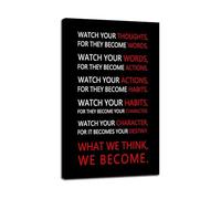 XGINERFEX Watch Your Thoughts Canvas Wall-Art Motivational Inspirational Entrepreneur Quote Mindset Print for Home Office Bedroom Decor(Unframed,12X18inch(30X45cm))