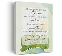 XGINERFEX Watercolor Bible Verse Art Let Your Roots Grow Down Into Him Christian Canvas Print Inspirational Quote for Home Office Decor(Framed,08x12inch(20x30cm))