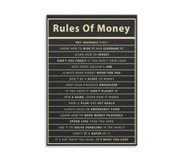 XGINERFEX Wealth Mindset Poster Money Rules of Building Wealth Guide Financial Literacy Principles Investment Strategies Canvas Wall-Art for Office Library Study Room Decor(Framed,16x24inch(40x60cm))