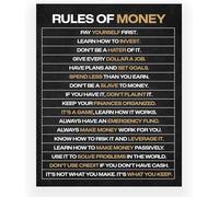 XGINERFEX Wealth Mindset Poster Rules of Money Motivational Wall-Art Print for Office Decor Home Classroom Success Quote for Professionals(Unframed,12x18inch(30x45cm))