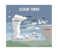 XGINERFEX Weather Poster Cloud Types Chart Educational Science Wall-Art for Childrens Room Homeschool Classroom Learning Decor(Framed,16X24inch(40X60cm))