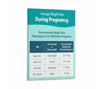 XGINERFEX W y Week Pregnancy Weight Poster Healthy Gain Chart for Moms Canvas Print Wall-Art(Unframed,08x12inch(20x30cm))