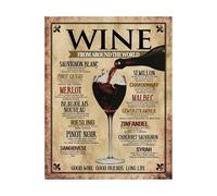 XGINERFEX Wine From Around the World Print - Educational Vintage Chart for Home Bar, Kitchen Wall, or as a Gift for Wine Enthusiasts(Framed,16x24inch(40x60cm))