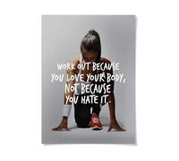 XGINERFEX Women Inspirational Quote Poster Body Positivity Wall-Art for Home Gym Fitness Motivational Self Love Decor(Framed,16x24inch(40x60cm))