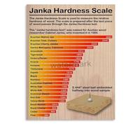 XGINERFEX Wood Hardness Reference Guide for Woodworkers Canvas Wall-Art Print for Garage Workshop(Unframed,16x24inch(40x60cm))