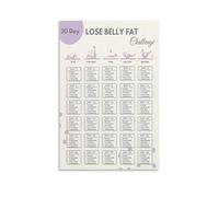 XGINERFEX Workout Progress Chart Canvas Art - 30 Day Belly Fat Loss Challenge Poster for Fitness Room Wall Decor(Unframed,16x24inch(40x60cm))
