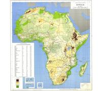 XGINERFEX World Geography Classroom Decor Physical And Political Map Of Africa Detailed Reference Poster Educational Wall-Art Print(Framed,12x18inch(30x45cm))