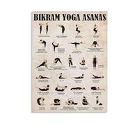 XGINERFEX Yoga Practice Guide - Vintage Chart of Traditional Asanas for Studio, Home Gym or Wellness Space(Framed,16x24inch(40x60cm))