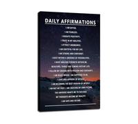 XGINERFEX You Are Enough Self Love Canvas Wall-Art Motivational Poster for Bedroom Office Yoga Room Daily Affirmations Quote Mental Health Gift(Framed,12x18inch(30x45cm))