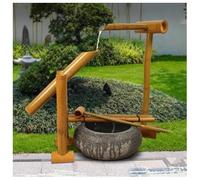 XGKEYQOHSV Fuente de Agua de jardín Zen con Columpio de bambú para Exteriores y Bomba para Crear un Ambiente Tranquilo y Creativo.
