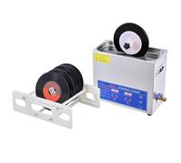 XGKEYQOHSV Máquina limpiadora de Discos ultrasónica de 180 W, Lavadora de Discos de Acero Inoxidable con Kit de Rejilla de Secado para vinilos, Joyas, Gafas y Piezas ópticas, Capacidad de 6,5 L.