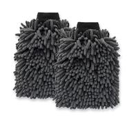 XGLDRZ 2 Piezas Guante de Lavado para Ford Puma ST Line X 2020-2023 2024, Microfibra de Chenilla Absorbente Manopla Limpieza Coche Suave Gris Antiarañazos