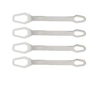 XGOUGUAAU 4 Pcs Double Ended Self Tightening Wrench, Universal Adjustable Wrench 8 to 22mm, High Hardness 60HRC Steel Spanner with Dual Jaw Design for Automotive Home Repair and Construction (Plata)