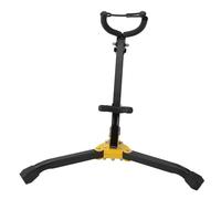 XGOUGUAAU Folding Saxophone Stand, Adjustable Alto Tenor Saxophone Holder Rack with Soft Padded Arms and Chain Lock, Sturdy Metal Triangle Base for Studio Display or On - the - Go Use