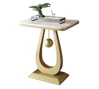 XGQXZWC Consola Recibidor Moderna, Mesa Consola con Tablero de Losa de Roca Gruesa, Estructura de Acero al Carbono, para Entrada, Pasillo, Vestíbulo, Sala de Estar, Espacios Pequeños(Gold,50cm/20in)
