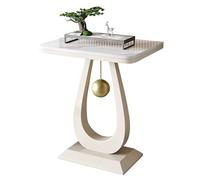 XGQXZWC Consola Recibidor Moderna, Mesa Consola con Tablero de Losa de Roca Gruesa, Estructura de Acero al Carbono, para Entrada, Pasillo, Vestíbulo, Sala de Estar, Espacios Pequeños(White,50cm/20in)