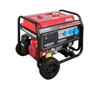 XGREENS Generador de corriente (gasolina) X50 (máx. 4.200W, depósito 40 l, AVR, Powered by Honda, ruedas, alerta aceite, monofásico, 3 tomas 230V, protección térmica y panel digital)