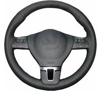 XGTHCVHN Funda para Volante de Coche de Cuero y Ante Negro, Antideslizante, Cosida a Mano Apto para Golf Apto para Tiguan Apto para Passat B7 Apto para Passat CC Touran Apto para Jetta Mk6