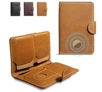 XGUO Soporte oculto para pasaporte con ranura para AirTag, funda de viaje de piel auténtica con bloqueo RFID, se adapta a 2 libros de pasaporte, unisex para hombres, mujeres y familiares