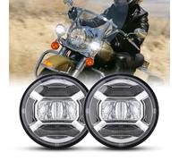 Xgupxuc Faro Motocicleta Faro Delantero LED 7" Para Motocicleta Con Proyector 4 Luces Antiniebla 1/2" De Paso Soporte Para Electra Para Glide Para FatBoy Faro Delantero(4.5 inch fog light A)