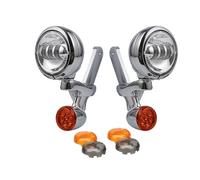 Xgupxuc Faro Motocicleta Foco Auxiliar LED DRL 4,5" Para Luz Cruce Soportes Para Luces Antiniebla Para Turismo Para Carretera Luces Direccionales King Faro Delantero(B chrome set)