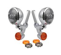 Xgupxuc Faro Motocicleta Foco Auxiliar LED DRL 4,5" Para Luz Cruce Soportes Para Luces Antiniebla Para Turismo Para Carretera Luces Direccionales King Faro Delantero(B Black set)