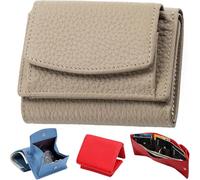 XGWDP Preliminary Wallet with Coin Pouch, New Genuine Leather Blocking Card Holder Organizer Pocket Mini Wallet, Women's Foldable Short Wallet,Premium Leather Wallet for Women (04)