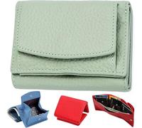 XGWDP Preliminary Wallet with Coin Pouch, New Genuine Leather Blocking Card Holder Organizer Pocket Mini Wallet, Women's Foldable Short Wallet,Premium Leather Wallet for Women (02)