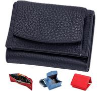 XGWDP Preliminary Wallet with Coin Pouch, New Genuine Leather Blocking Card Holder Organizer Pocket Mini Wallet, Women's Foldable Short Wallet,Premium Leather Wallet for Women (01)