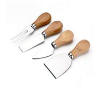 XGzhsa Juego de cuchillos de queso, mini cuchillos de queso de acero inoxidable con mango de madera para ensalada de postre de pastel