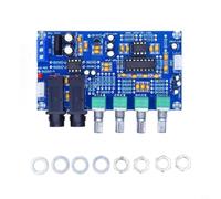 XH-M173 Mesa de mezclas de karaoke con chip PT2399, volumen ajustable y reverberación para canto, doble fuente de alimentación de 12 V CA, micrófonos dinámicos y fuentes de audio, azul