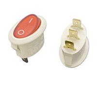 XHAJCSJWGD 5PC TH1 T85 Boat Type Switch Button with Light 3 Pin 2 High Current 15A Oval Power Supply Warping Switch