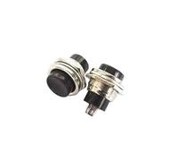 XHAJCSJWGD 5PCS DS-212 Black Circular Since The Reset Unlocked Small Push Button Switch 16mm