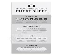 XHAJCSJWGD Advanced Camera Settings Poster Manual Photography Reference Wall-Art for Low Light and Action Scenes Workshop Studio Decor(Framed,08x12inch(20x30cm))