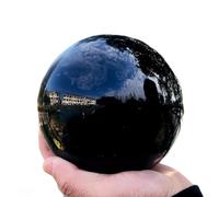 XHAJCSJWGD Black Obsidian Crystal Ball for Decorative, Quartz Sphere Prop Ornament for Feng Shui Divination Fortune Telling Tabletop Fountain Decor,190mm/7.5in