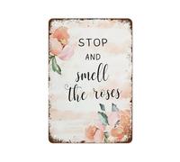 XHAJCSJWGD Happiness Blooms from Within Vintage Metal Sign Inspirational Tin Plaque Romantic Quote for Home Living Room Wall Decor 8 X 12 Inch