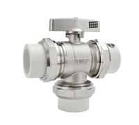 XHAJCSJWGD PPR 3 Way Ball Valve L-Type Brass Nickel-Plated Three-Way Valve Water Distributor Pipe Fittings DN25/DN20(20Green)